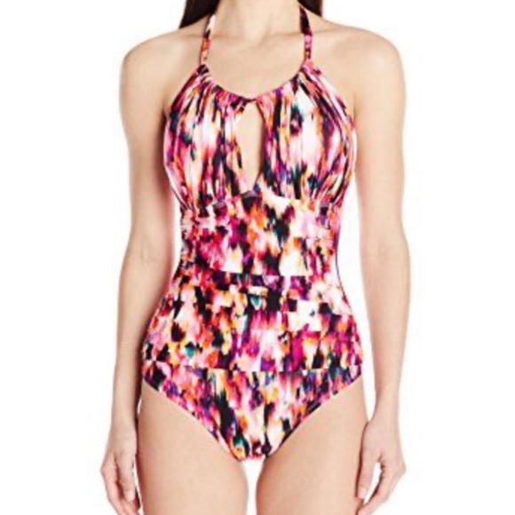 Kenneth Cole one-piece swimsuit, EUC, M, Pink - Picture 2 of 6